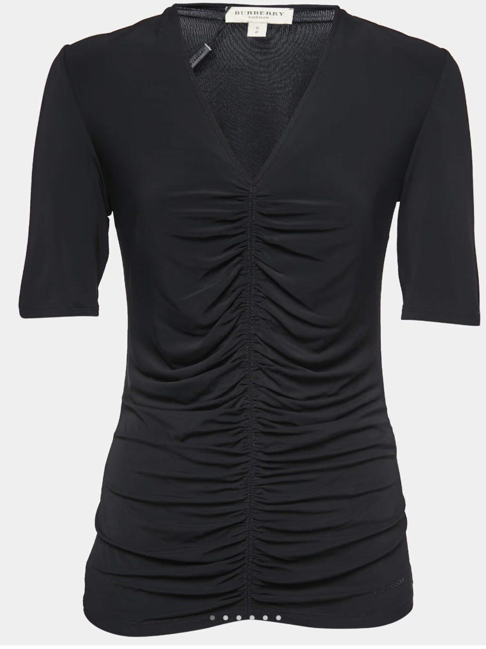 Burberry London Black Ruched Jersey Top
